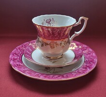 Chodziez lengyel porcelán kávés teás reggeliző szett csésze csészealj kistányér tányér