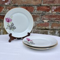 3 db Alföldi bazsarózsás - rózsás porcelán kistányér - tányér