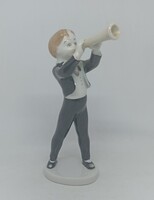 Hollóházi porcelán trombitás!