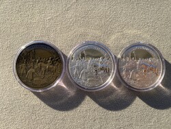 1996 Millecentenárium szett: 1 unciás ezüst, 1/2 unciás ezüst, bronzpatinázott