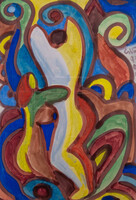 Csepeli Németh Miklós - Tánc 100 x 70 cm olaj, karton 1993