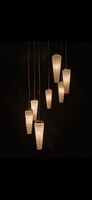 Mid century modern, vintage réz szìnű zuhatag csillár