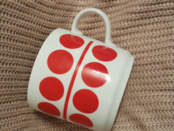 Alföldi porcelán bögre piros pöttyös