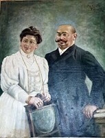 Antik Olajkép – Monarchia-korabeli Balatoni borkereskedő Festetics udvar.