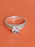Régi 925-ös button foglalatú kristály köves ezüst gyűrű 56-os méret,tökéletes állapotú