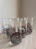 Francia Cristal Prestige 5 darabos pohár készlet fújt üvegből szecessziótól az art deco-ig enteriőr