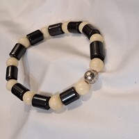 Magnetit és csont  karkötő 1 cm-es