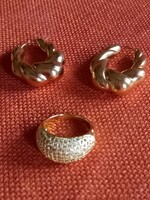4x3cm Aranyozott Fülbevalò és Cirkonia gyürű