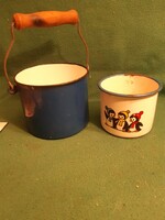 2 db régi zománcos