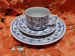 Immortelle mintás német porcelán reggeliző készlet,  3 darabos