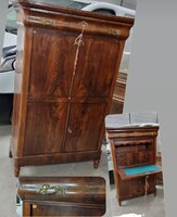 Antik íróasztal szekreter szekrény, Biedermeier stílusú