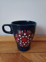 ÚJ! Bögre piros fehér mandala díszítéssel 2,5 dl, mikrozható. Kézzel festett