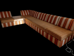 Retro sarokülő,kanapé ágyazható,varriálható elemekkel ágy.