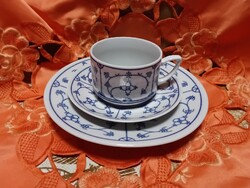 Immortelle mintás német porcelán reggeliző készlet,  3 darabos