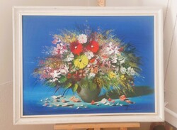 Kabul Adilov virágcsendélet festmény 60x80 cm + keret
