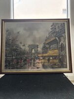 Párizsi utcakèp - Champs- Élysées, Vintage nyomat