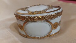 Antik nápolyi porcelán bonbonier,Capadimonte bonbonier