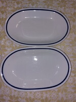 Alföldi menzás kék csíkos, virslis porcelán tányér