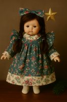 30 cm-es porcelán  baba, fonott hajjal – szép állapotú