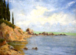 SPLIT 1930 GARANTÁLTAN EREDETI CSODÁS BUDAI FISCHER EDWIN / 1887-1931 / FESTMÉNY