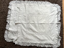 Nagyon szép cérna csipkés, fodros párna párban 100% pamut