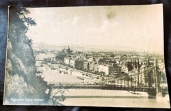 1939 EREDETI KORABELI 40 cm FOTÓ BUDAPEST ERZSÉBET HÍD PESTI SZÁLLODA SOR GRAND HOTEL BOMBÁZÁS ELÖTT