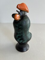 Retro, vintage Kertész Klára kerámia kakas figura, szobor