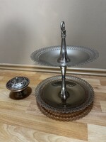 Vintage emeletes kínáló tál és bonbonier