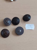 5 DB MN 65M KABÁTGOMB FELSŐ NYAKGOMB 1576.