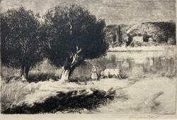 Csergezán Pál - Itatás (Duna-part)