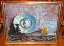 GARANTÁLTAN EREDETI DOBOS LAJOS  /1921-2012/ FESTMÉNY :  CSENDÉLET