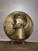 HORTHY MIKLÓS 1920 nagy réz plakett