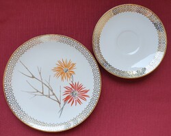 Winterling Marktleuthen Bavaria német porcelán reggeliző tányérpár csészealj kistányér tányér