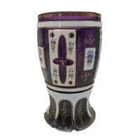 Bieder pohár-lila-fehér-M00833