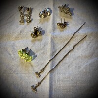 7 pár vegyes bizsu fülbevaló - köves - gömb - kereszt - horgony