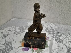 1,-Ft Gyönyörű Jugendstil antik jelzett bronz szobor