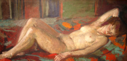 TAVASZI AKCIÓ! CSODÁS EREDETI ŐSZ DÉNES / 1915-1980 / FESTMÉNY: ALVÓ  AKT