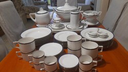 Haas & Czjzek art deco 54 db-os kék-arany, komplett, hibátlan teás-, kávés-, étkészlet.