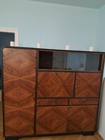 Art deco szekrény, közel 100 éves, eredeti, diófából készült, restaurált