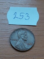 USA 1 CENT 1966  Abraham Lincoln,  Réz-cink  253.