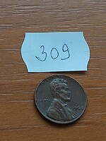 USA 1 CENT 1964  Abraham Lincoln,  Réz-cink  309.