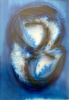 Macskássy Izolda selyem kollázs