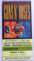 Guns N' Roses eredeti koncertjegy - Bécs, Práterstadion 1993.