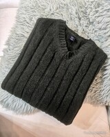 GAP XL-es olajzöld 100% gyapjú pulóver