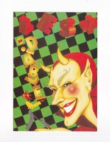 KR:323 Krampuszos Télapós képeslap POSTATISZTA! HUMOROS