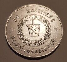 1983.OMBKE 71.közgyűlés Salgótarján plakett