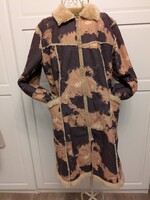 Női L-es XL-es szőrmés vastag téli kabát, bocimintás