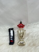 Retro üveg karácsonyfadísz szamovár