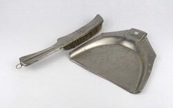 1Y095 Régi art deco fém morzsaseprű és morzsalapát