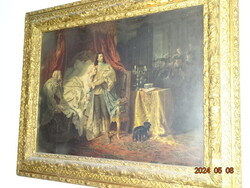 BENCZÚR GYULA ( 1844 - 1920 ): RÁKÓCZI ELFOGATÁSA NAGYMÉRETŰ ANTIK NYOMAT